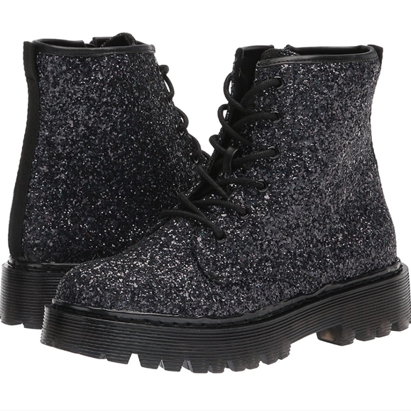 *SOLD* Steve Madden Black Chunky Glitter Boots Size 6 NWT - Picture 8 of 9